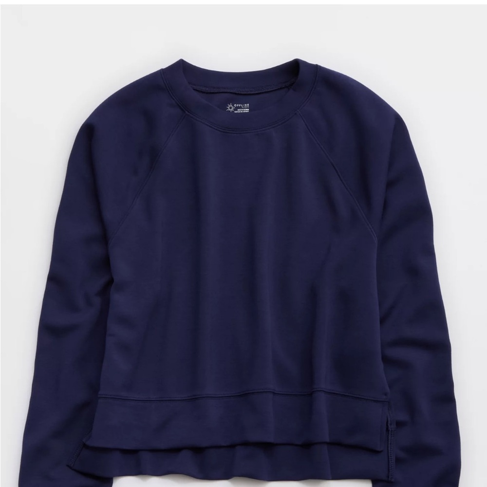 Aerie ChillUpNavy Blue Crewneck Sweatshirt